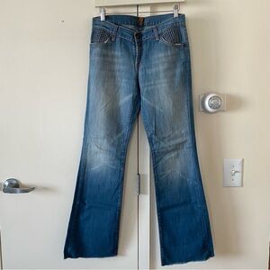 7 For All Mankind Bootcut Jeans Size 26 Y2K Low Rise Flare Made USA